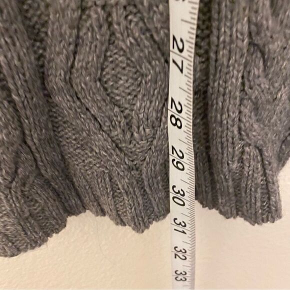 Dark gray chunky Cable knit scarf men’s women’s unisex 10x62 - Picture 9 of 9